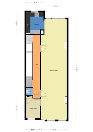 Floorplan - Burgemeester Meineszlaan 27B03, 3022 BA Rotterdam